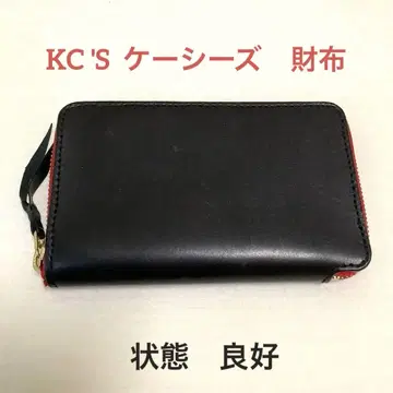 깨끗하고 상태도 좋습니다! 케이지스 KC'S 지갑 라운드 지퍼 블랙 레드