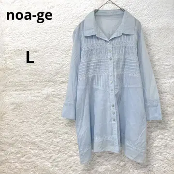 노아제 7부 소매 핀턱 셔츠 레이스 봄/여름 코튼 100% L 비침