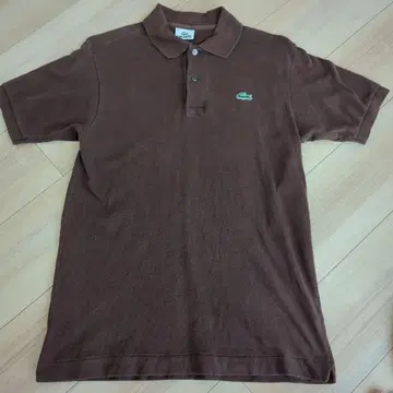 LACOSTE 브라운 피케 셔츠 사이즈 3 L1212X 일본제