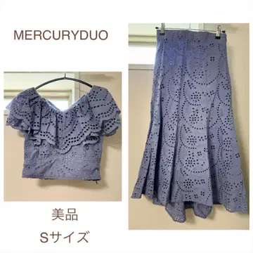 MERCURYDUO 연보라 프릴 셋업 S 사이즈