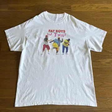 FAT BOYS 포토 프린트 티셔츠 화이트 The Twist