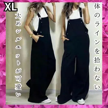 블랙 오버롤 XL 올인원 블랙 데님 살로펫 하이웨스트 슬림 어른