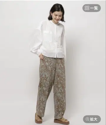 니코앤드 플라워 자카드 스트레치 팬츠