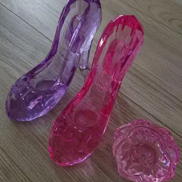 유리 신발과 꽃 아크릴 스톤 아크릴 블록