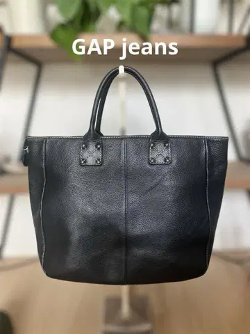 블랙 가죽 토트백