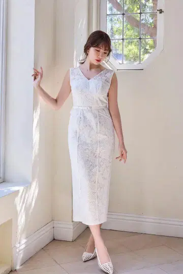 발레 꽃무늬 레이스 벨트 드레스 [S]