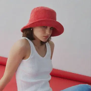 새상품 알리시아 스 테리 버킷햇 레드 RED 모자 썸머햇
