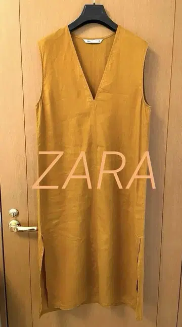 ZARA 슬리브리스 롱 원피스 (머스타드) M