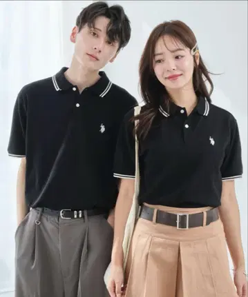 블랙 피케 셔츠 반팔 POLO