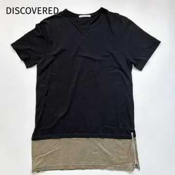 DISCOVERED 절개 반팔 티셔츠 사이즈 2 블랙