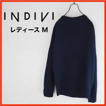 A3529*INDIVI*긴팔 니트*캐시미어 혼방*38*M*블랙