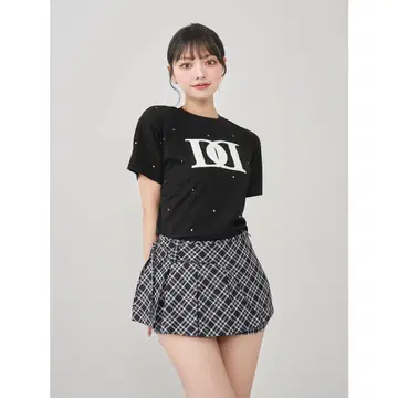 Darich 다리치 퀼팅 아플리케 비쥬 T셔츠 BLK 블랙