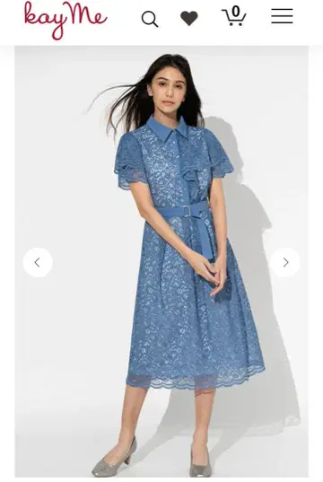 케이미 뉴앙스 블루 레이스 셔츠 원피스 11호