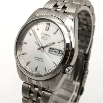 작동 SEIKO 5 손목시계 오토매틱 백 스켈레톤 데이트 21석 실버