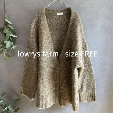 lowrys farm V넥 두꺼운 원단 니트 가디건 롱 기장