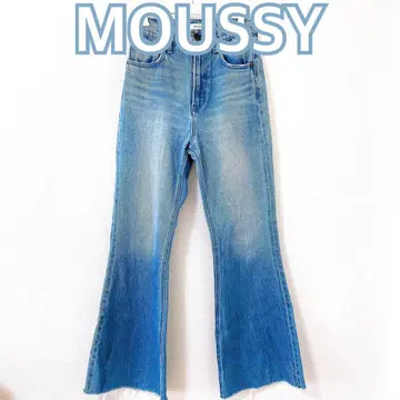 MOUSSY JW CUT OFF 벨보텀 부츠컷 데님 라이트 블루