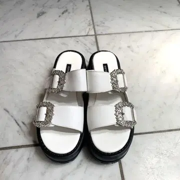 paradis couleur 화이트 가벼운 반짝임 천연 가죽 23cm