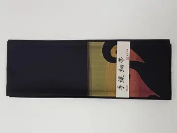 새상품 오비 공방 손으로 짠 순수 실크 반폭 오비 '파도 문양'