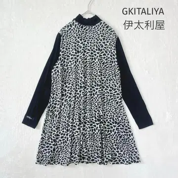 231 GKITALIYA 이타리야 [ M ] 하이넥 튜닉 레오파드 무늬