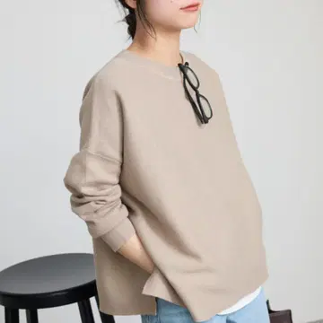 Slobe Iena 코튼 더블 페이스 풀오버 베이지 2024