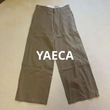 야에카 YAECA 치노 와이드 팬츠 캐주얼 29 카키 면 치노 팬츠