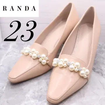 [컨디션 최상] RANDA 란다 펄 스틸레토 스퀘어 펌프스 23 핑크