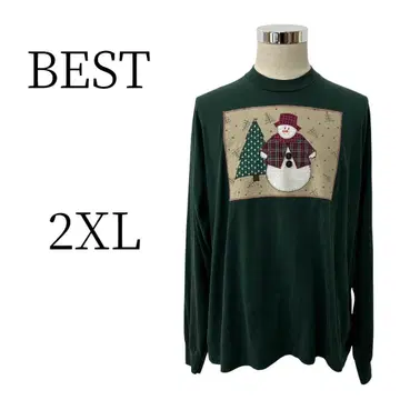 새상품급 BEST 베스트 그린 긴팔 티셔츠 상의 2XL
