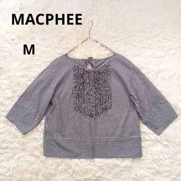 MACPHEE 깅엄 체크 프릴 블라우스 M 사이즈