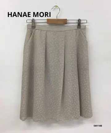 HANAE MORI 하나에모리 도트 플레어 메쉬 스커트 도트 무늬