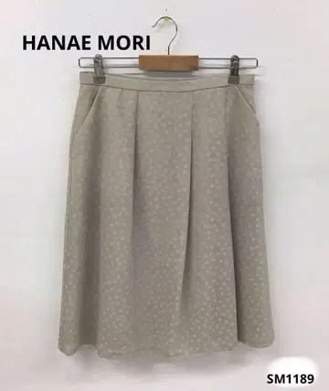 HANAE MORI 하나에모리 도트 플레어 메쉬 스커트 도트 무늬