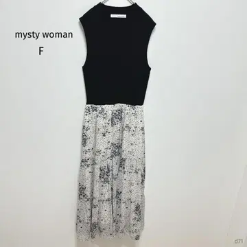 미스티 우먼 | 도킹 원피스 [ F ] 쉬폰 니트 미니 꽃무늬 플레어