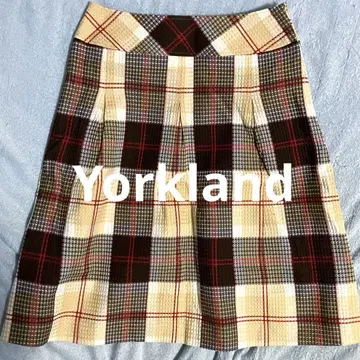 [상태 좋음] York land 올 패턴 체크 무늬 스커트 빅 사이즈