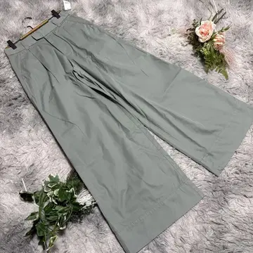 [ Gap ] 그레이 와이드 팬츠 턱 배럴