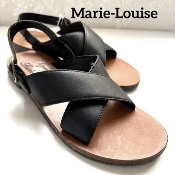 새상품! Marie-Louise 가죽 크로스 샌들 블랙 36