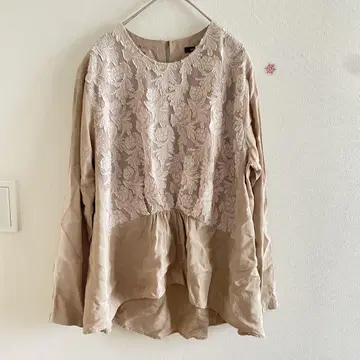 파드칼레 pas de calais 긴팔 블라우스 꽃무늬 레이스