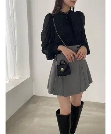 snidel 사이드 플리츠 스커트 숏 팬츠 1 GRY