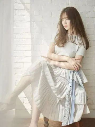 헤르립토 가든 파티 러플 미디 드레스