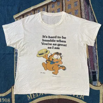 70년대 빈티지 티셔츠 Jim Davi 초기 Garfield 90년대