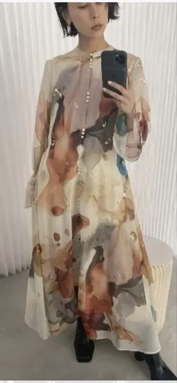 ameri vintage 잉크 아트 원피스