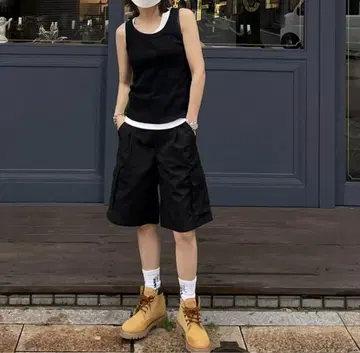 [ ok.soon ] cargo half pants (black)