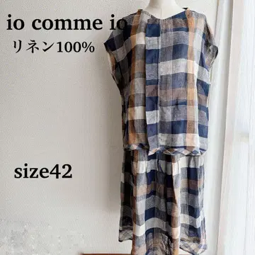 io comme io 센소유니코 린넨 100% 체크 셋업 42