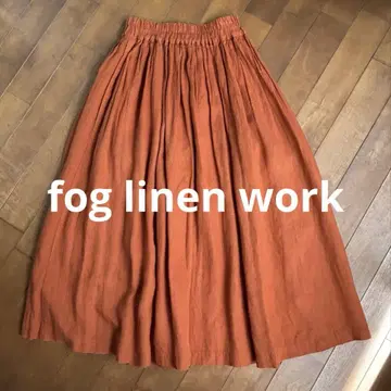 fog linen work 린넨 롱 스커트 오렌지