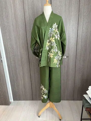 기모노 리메이크 호몬기, 명주 직물, 가지 꽃 문양에서 사마기