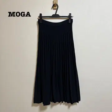 새상품급 MOGA 플리츠 롱 스커트 블랙