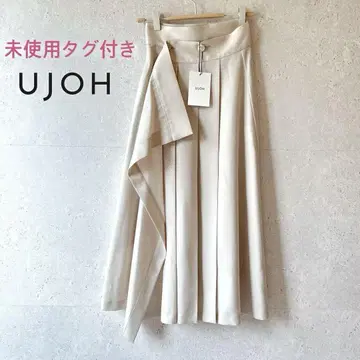 UJOH 우조 랩 플리츠 스커트 비대칭 아이보리 2