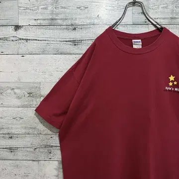 최고의 컬러] 원포인트 로고 백 로고 빅 루즈 빈티지 반팔 티셔츠