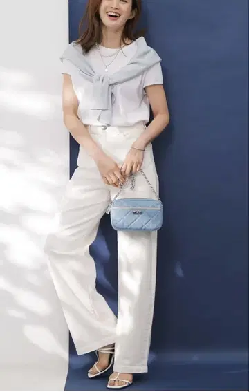 세탁 가능한 23구 DENIM 스트레치 와이드 팬츠