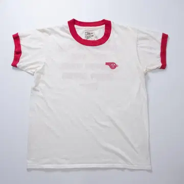 캠핑 컬렉션 링거 티셔츠 화이트 레드 양면 프린트