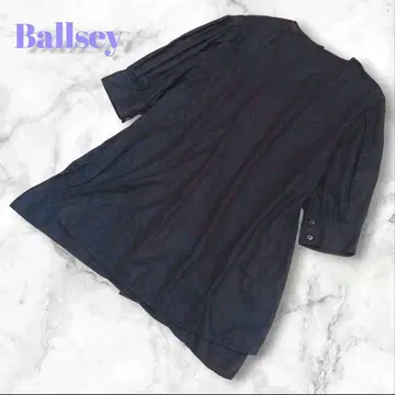Ballsey 크리스탈 코튼 튜닉 블라우스 블랙 S 백 버튼