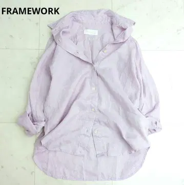 프레임워크/퍼플/린넨 긴팔 셔츠/2way/Size36/린넨